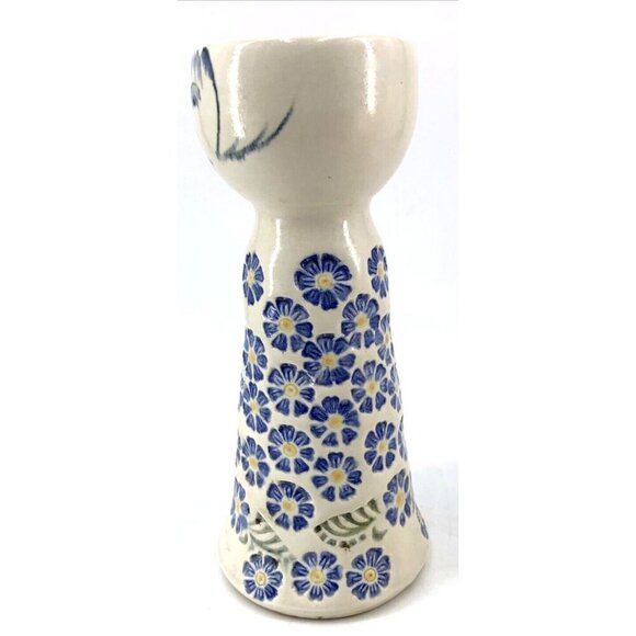 Bev Freeburg Vase Studio Art Pottery Women Lady Floral Dress 7.5" Tall Signed - Picture 5 of 8